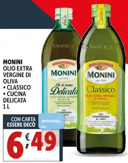 Deco Supermercati MONINI Olio extra vergine di oliva delicata offerta