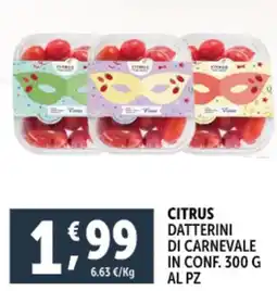 Deco Supermercati Citrus datterini di carnevale offerta