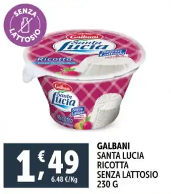 Deco Supermercati GALBANI Santa lucia ricotta senza lattosio offerta