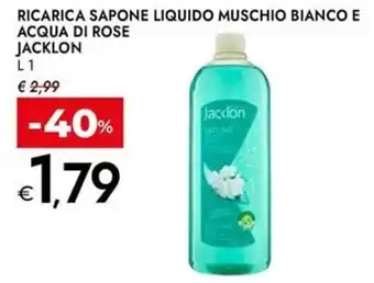 Bennet Ricarica sapone liquido muschio bianco e acqua di rose jacklon offerta