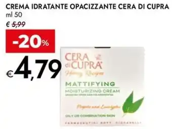 Bennet Crema idratante opacizzante cera di cupra offerta