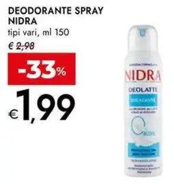 Bennet Deodorante spray nidra tipi vari, offerta