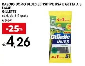 Bennet Rasoio uomo blue3 sensitive usa e getta a 3 lame gillette offerta