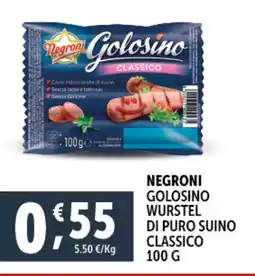 Deco Supermercati Negroni golosino wurstel di puro suino classico offerta