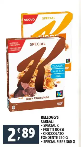 Deco Supermercati KELLOGG'S special - cioccolato fondente - special fibre offerta