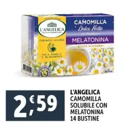 Deco Supermercati L'angelica camomilla solubile con melatonina 14 bustine offerta