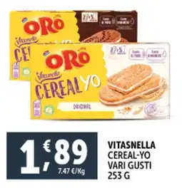 Deco Supermercati Vitasnella cereal-yo vari gusti offerta