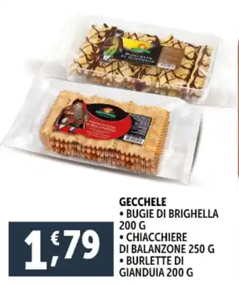 Deco Supermercati GECCHELE Bugie di brighella - chiacchiere di balanzone - burlette di gianduia offerta