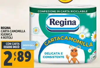 Deco Supermercati REGINA Carta camomilla igienica 4 rotoli offerta