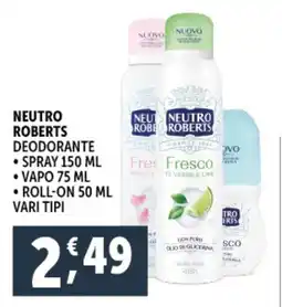 Deco Supermercati NEUTRO ROBERTS deodorante vari tipi offerta