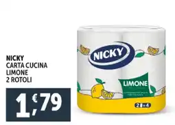 Deco Supermercati NICKY Carta cucina limone 2 rotoli offerta