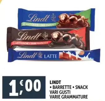 Deco Supermercati LINDT Barrette snack vari gusti offerta