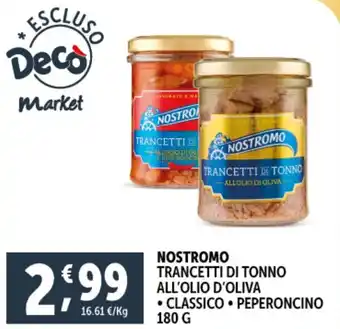 Deco Supermercati Nostromo trancetti di tonno all'olio d'oliva offerta