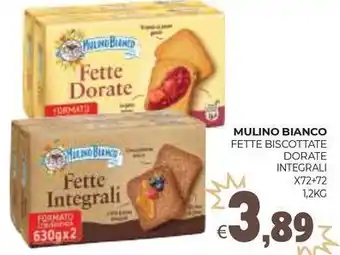 Eté MULINO BIANCO fette biscottate dorate integrali x72+72 offerta