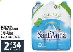 Deco Supermercati SANT'ANNA Acqua minerale naturale-frizzante offerta