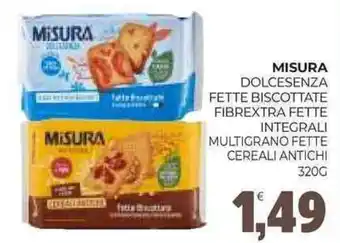 Eté Misura dolcesenza fette biscottate fibrextra fette offerta