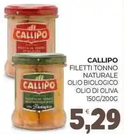 Eté Callipo filetti tonno naturale olio biologico olio di oliva offerta