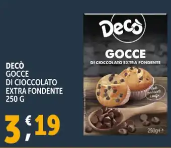 Deco Supermercati Decò gocce di cioccolato extra fondente offerta