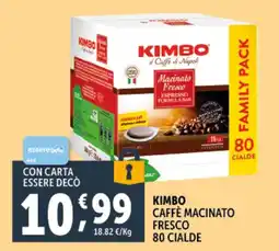 Deco Supermercati Kimbo caffè macinato fresco 80 cialde offerta