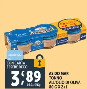 Deco Supermercati Tonno all'olio di oliva AS DO MAR offerta