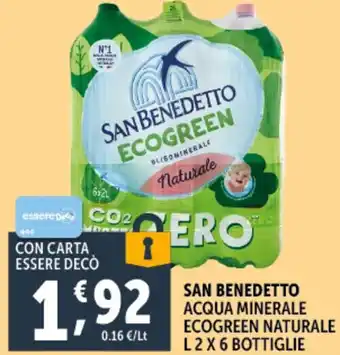 Deco Supermercati San benedetto acqua minerale ecogreen naturale offerta