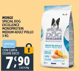 Deco Supermercati Monge ❘ special dog excellence i monoprotein i medium adult pollo offerta