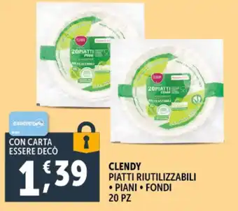 Deco Supermercati Clendy piatti riutilizzabili offerta