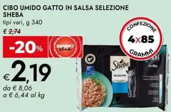 Bennet Cibo umido gatto in salsa selezione sheba offerta