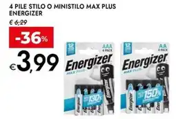 Bennet 4 pile stilo o ministilo max plus energizer offerta