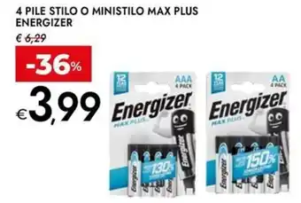 Bennet 4 pile stilo o ministilo max plus energizer offerta