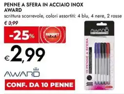 Bennet Penne a sfera in acciaio inox award offerta