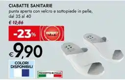 Bennet Ciabatte sanitarie punta aperta con velcro e sottopiede in pelle, offerta