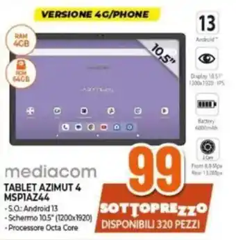 Expert mediacom TABLET AZIMUT 4 MSPIAZ44 offerta