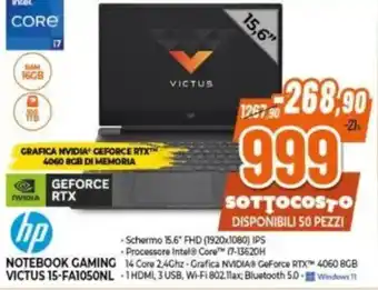 Expert hp NOTEBOOK GAMING VICTUS 15-FA1050NL offerta