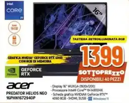 Expert acer PREDATOR HELIOS NEO 16PHN1672940P offerta