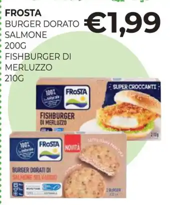 Eté Frosta burger dorato salmone fishburger di merluzzo offerta