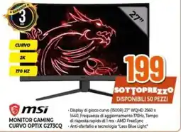 Expert msi MONITOR GAMING CURVO OPTIX G273CQ offerta