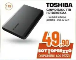 Expert TOSHIBA CANVIO BASIC 1TB HDTB510EK3AA offerta