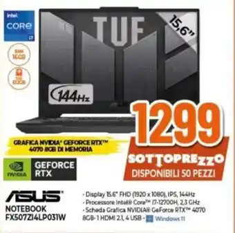 Expert ASUS NOTEBOOK FX507Z14LP031W offerta