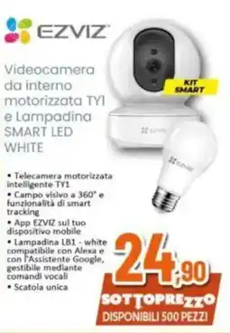 Expert EZVIZ Videocamera da interno motorizzata TY1 e Lampadina SMART LED WHITE offerta