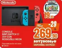 Expert Console nint switch 1.1 joy-con rosso/blu neon offerta