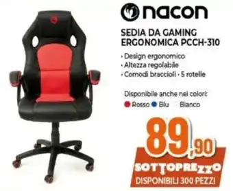 Expert nacon SEDIA DA GAMING ERGONOMICA PCCH-310 offerta