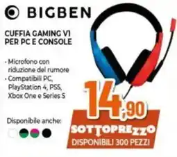 Expert BIGBEN CUFFIA GAMING VI PER PC E CONSOLE offerta