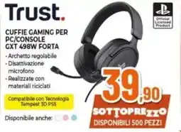 Expert Trust CUFFIE GAMING PER PC/CONSOLE GXT 498W FORTA offerta