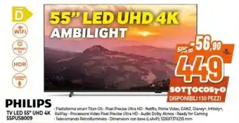 Expert PHILIPS TV LED 55" UHD 4K 55PUS8009 offerta