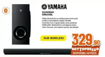 Expert YAMAHA SOUNDBAR SRB40ABL offerta