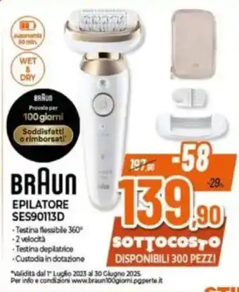 Expert BRAUN EPILATORE SES90113D offerta