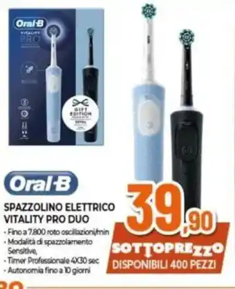 Expert Oral-b spazzolino elettrico vitality pro duo offerta