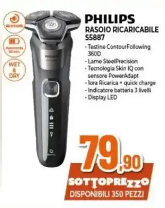 Expert PHILIPS RASOIO RICARICABILE S5887 offerta