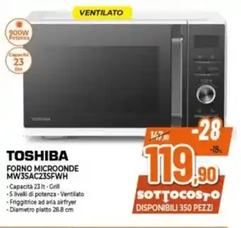 Expert TOSHIBA FORNO MICROONDE MW3SAC23SFWH offerta